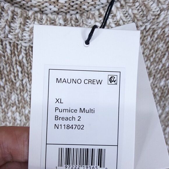 THEORY Sweater Mens XL Tan Pullover Crew 100% Cotton Chunky Knit MAUNO $325 - Picture 6 of 10